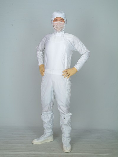 Bộ Quần Áo Phòng Sạch Liền Thân Dây Kéo Xiên